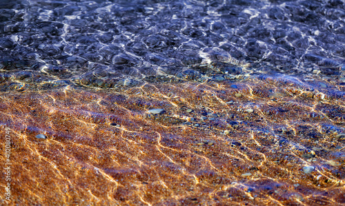 Photo background clear water in the sea