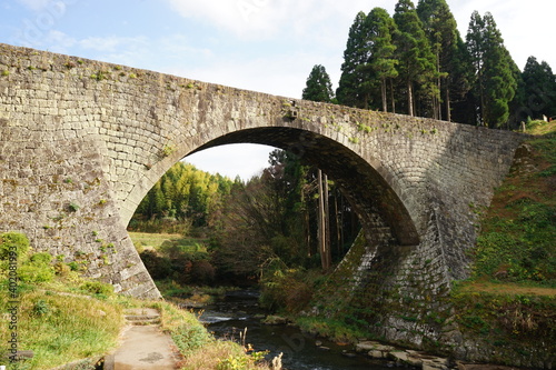 Tsujun Bridge, Traditional Arch Bridge, without flowing water in Kumamoto, Japan - 日本 熊本県 通潤橋