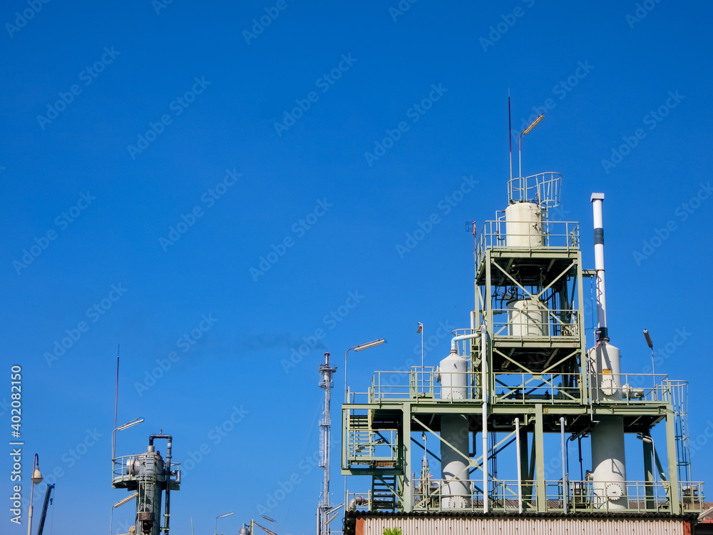 plant petrochemical In the daytime with copy space on top. plant petrochemical In the daytime with copy space on top.