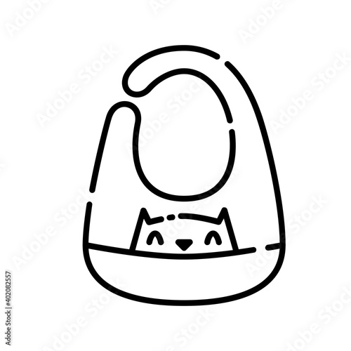 Baby apron, Icon design, Vector, Clip art, Illustration, Line icon style.