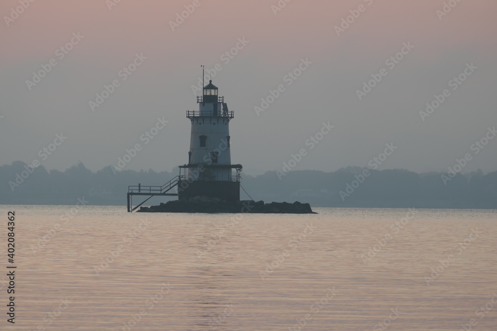 Rhode Island lighthouse at sunrise