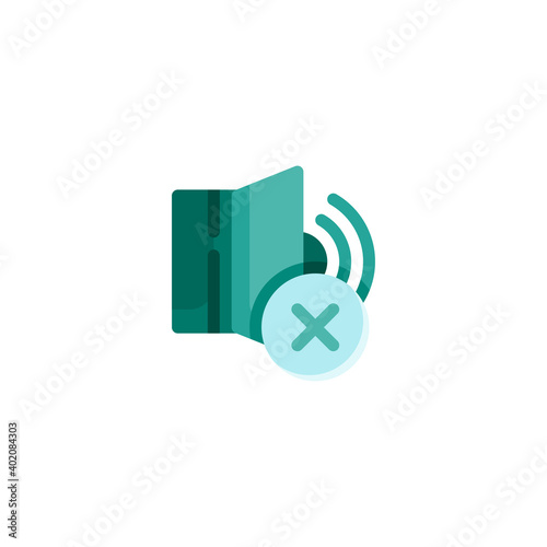 No sound icon in flat style isolated on white background. EPS 10