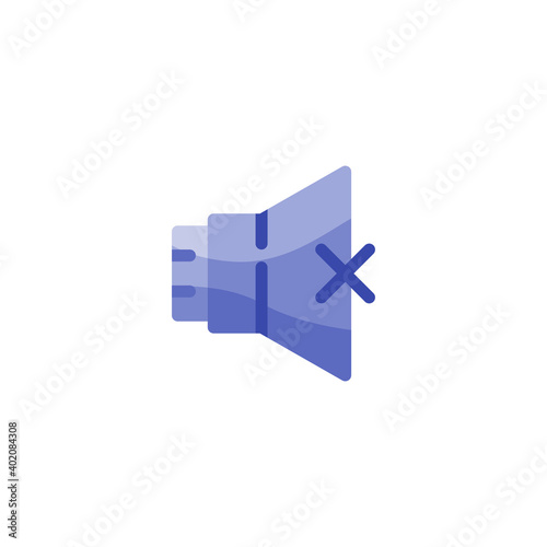 No sound icon in flat style isolated on white background. EPS 10