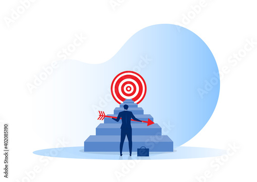 businessman goals target and Business target concept. Achievement and success vector illustrator. photo