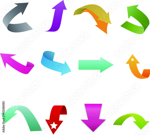 colorful arrows symbol set