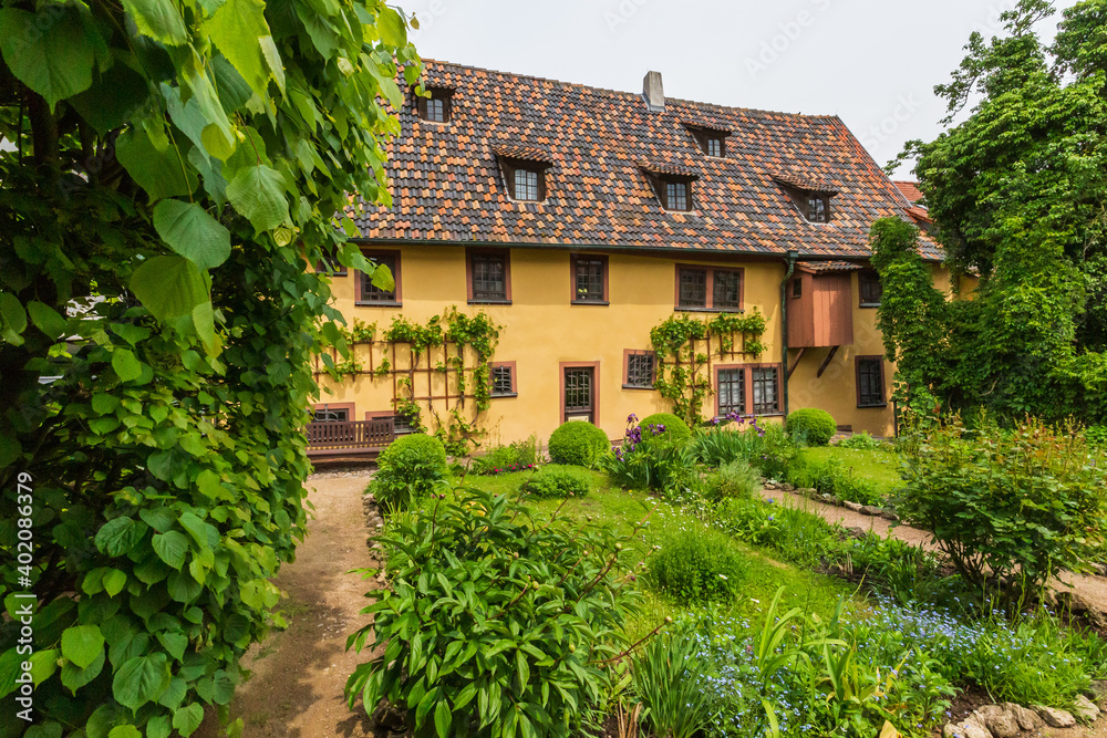 Rear garden view of the house where  the famous composer and musician J.S. Bach was born in March 31, 1685.