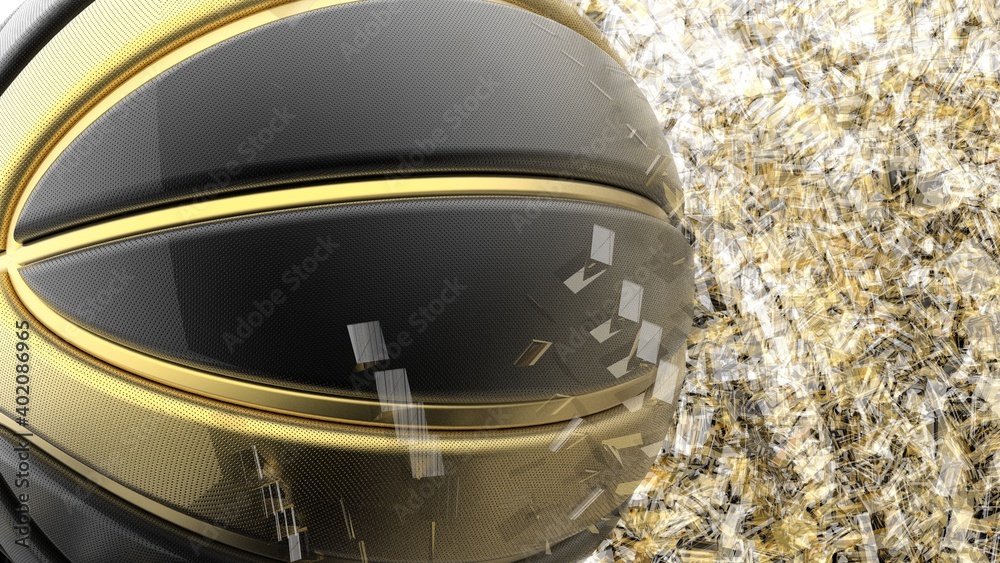 Basketball and Particles. 3D illustration. 3D high quality rendering. 3D CG. Basketball and Particles. 3D illustration. 3D high quality rendering. 3D CG.