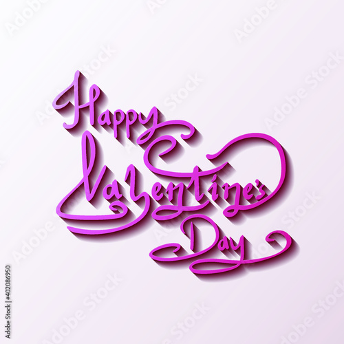 happy valentine's day lettering with gradient color, papercut style