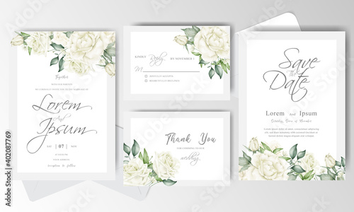 Elegant Wedding Invitation card set template