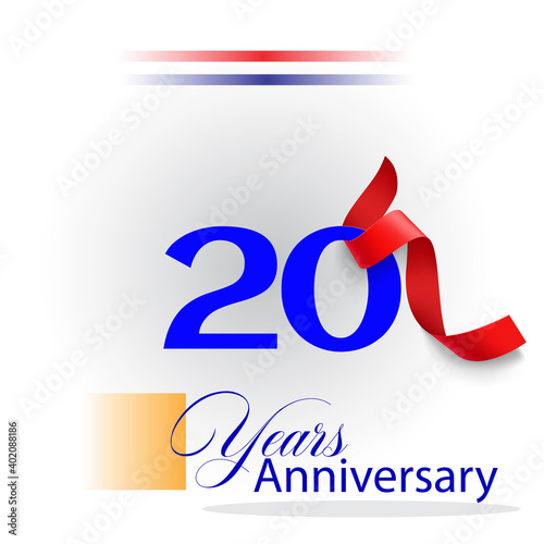 20 Year Anniversary celebration Vector Template Design Illustration