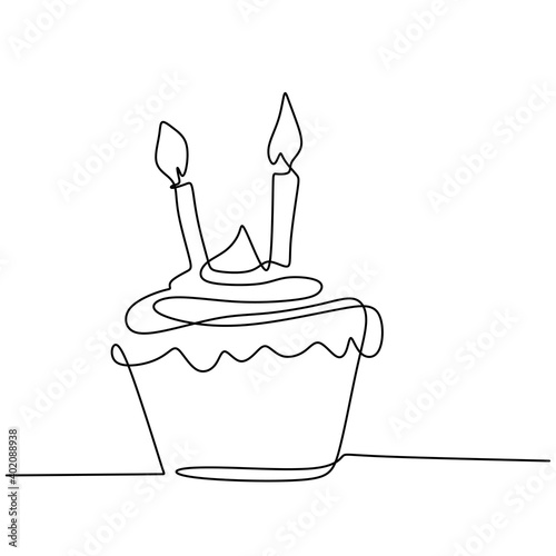 Birthday cupcake with candl...