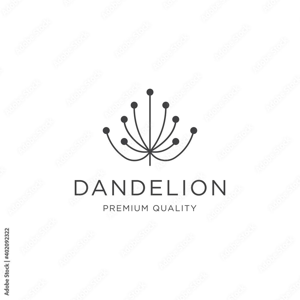 Obraz Dandelion line logo design template