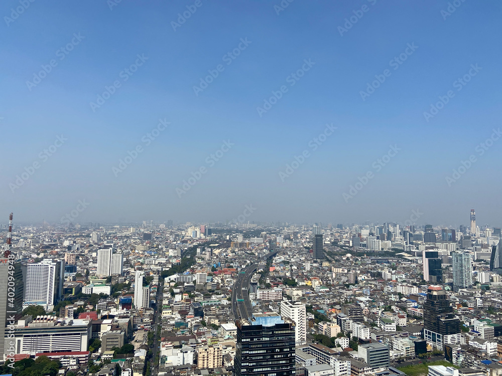 view of the city in Bangkok Thailand