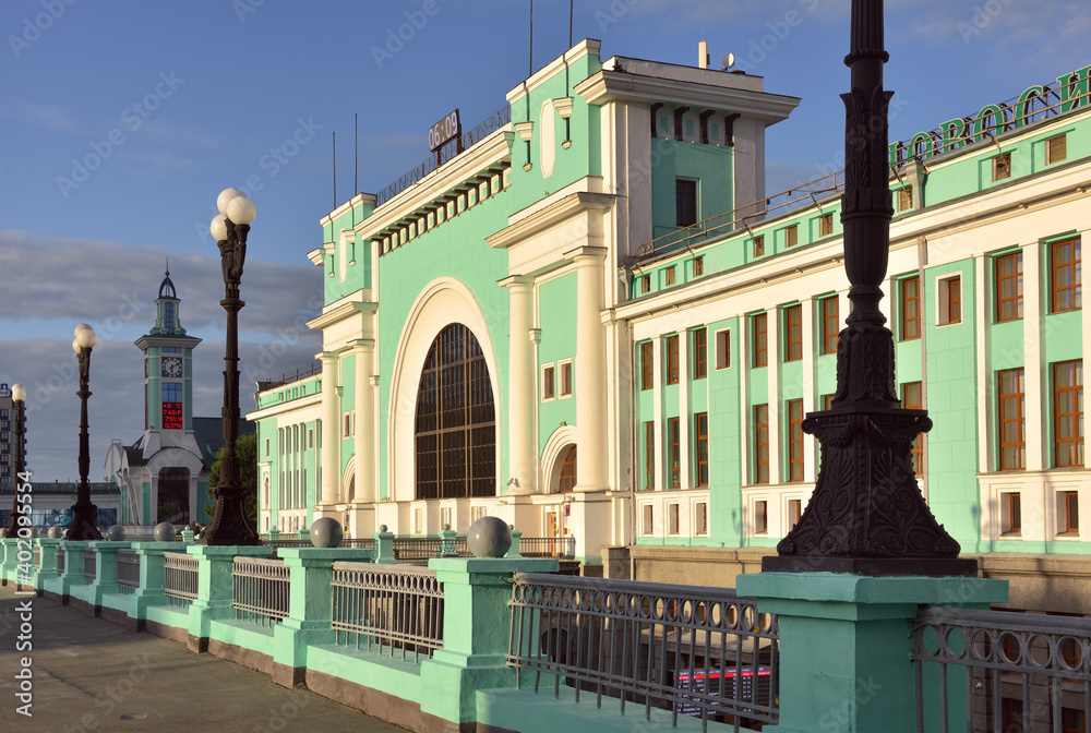 Naklejka premium Novosibirsk-Main train station in the morning