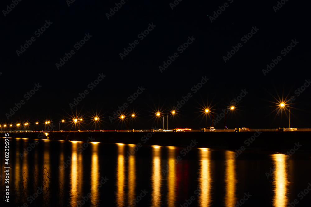 Night view of Thep Suda Bridge Kalasin Province, Thailand Night view of Thep Suda Bridge Kalasin Province, Thailand
