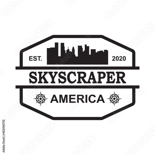 Skyscraper Of America Vector , Architecture Logo