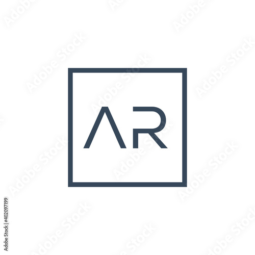 Creative initial letter AR square logo design concept vector