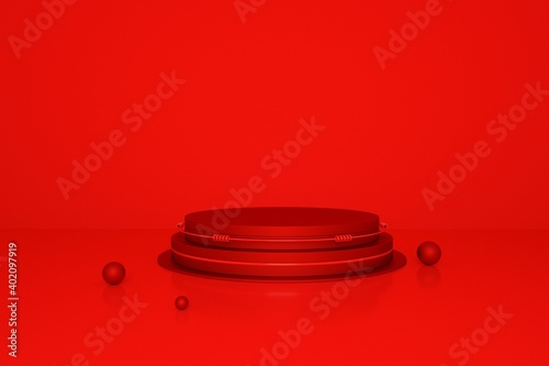 Fototapeta Naklejka Na Ścianę i Meble -  3d rendering abstract platform, minimal pastel podium display scene.