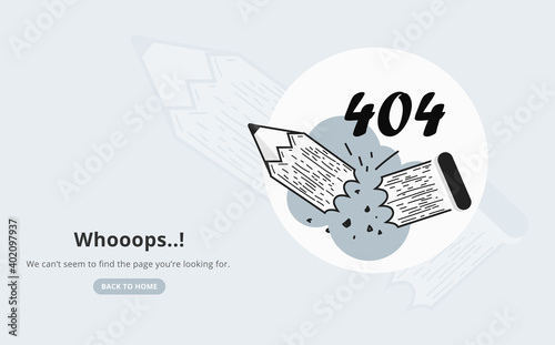 404 Error Page With Broken Pencil