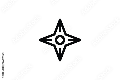 Martial Art Outline Icon - Shuriken
