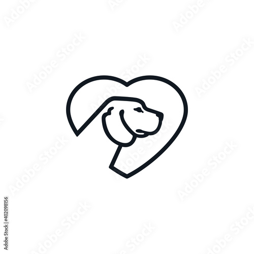 Dog Love,animal and pet logo design