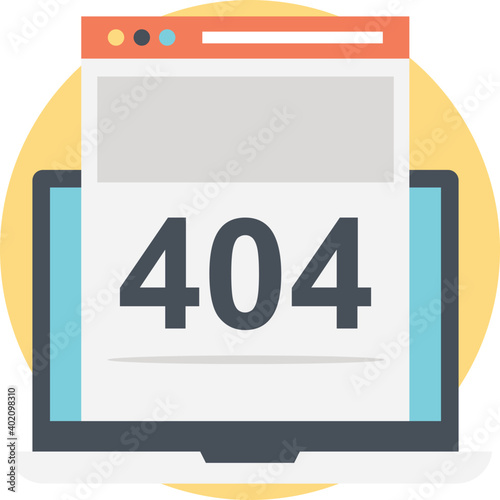 Server Error Flat Icon 