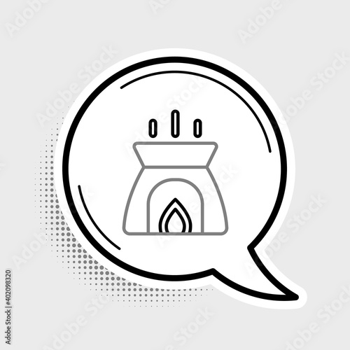 Line Aroma candle icon isolated on grey background. Colorful outline concept. Vector.