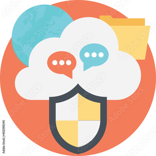 Social Network Security Flat Icon
