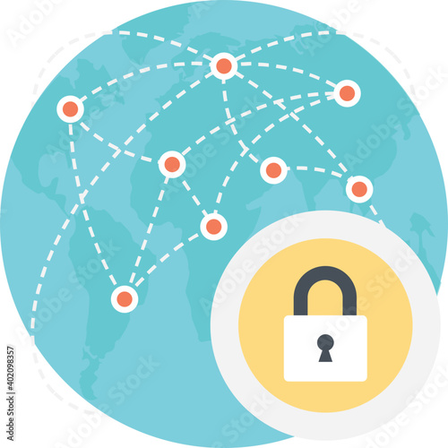 Network Protection Flat Icon 