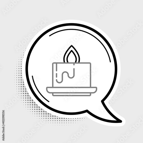 Line Aroma candle icon isolated on grey background. Colorful outline concept. Vector.