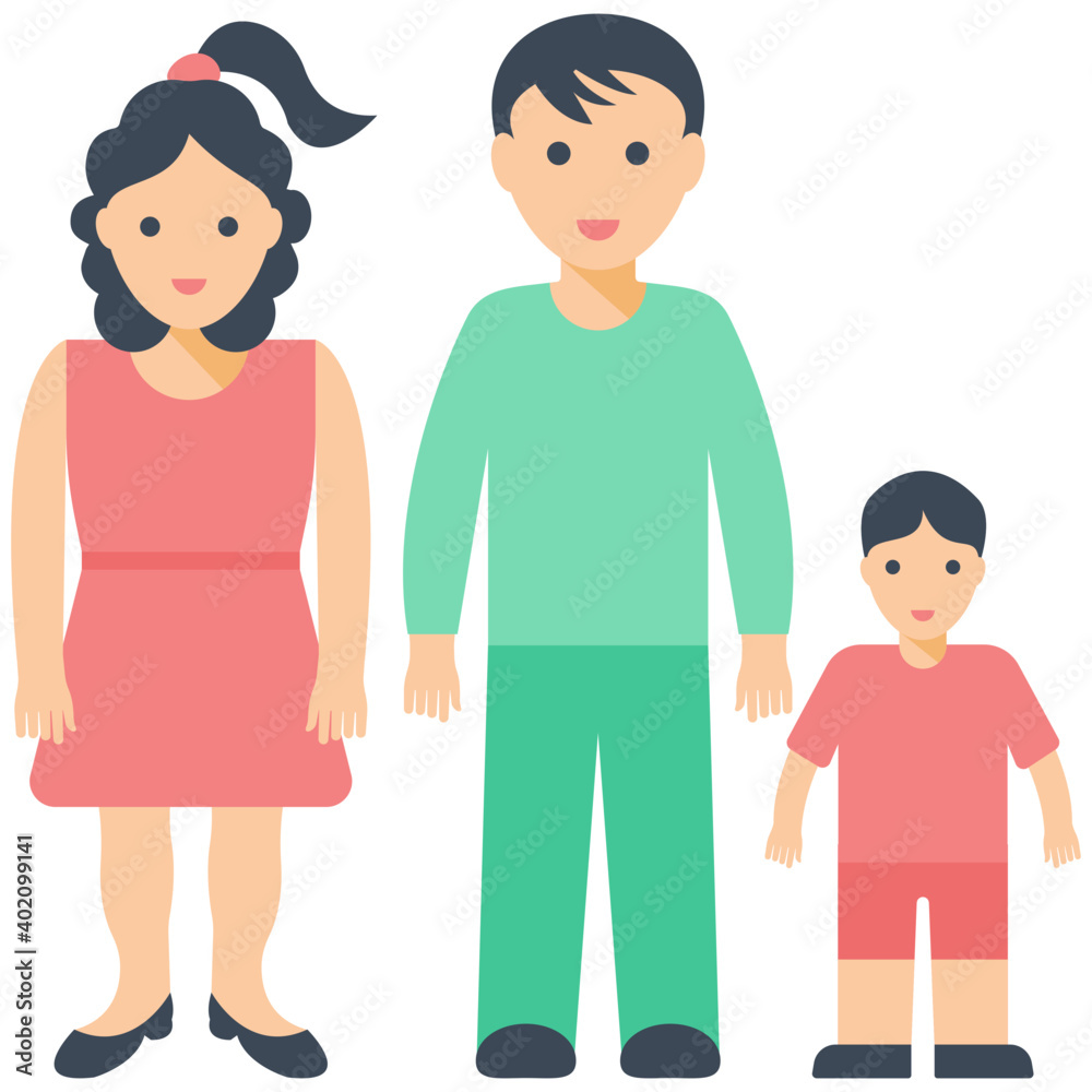 Small Family Flat Icon