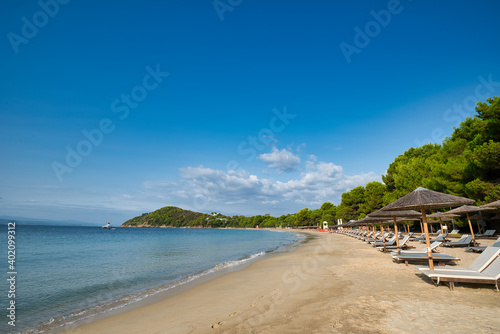 Koukounaries beach , at Skiathos island , in Greece photo