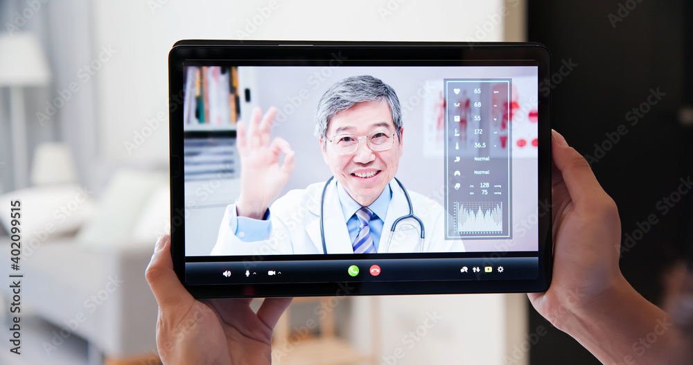 Telemedicine video chat concept Telemedicine video chat concept