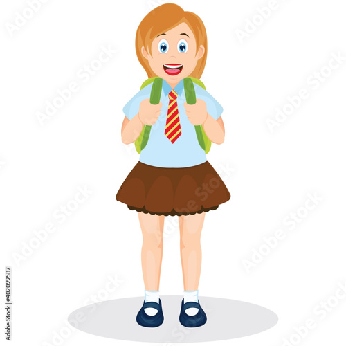 School Girl Illustration 