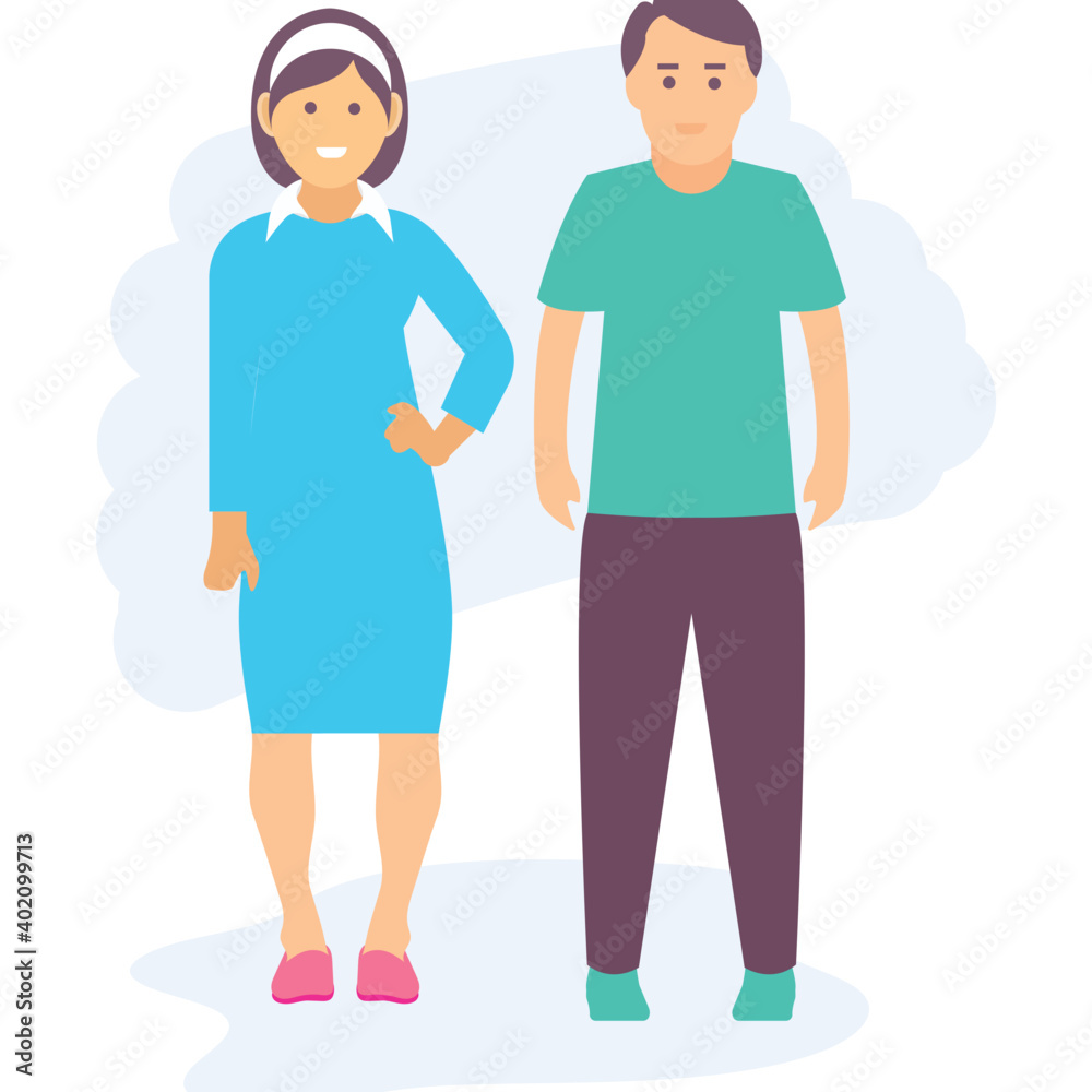 Young Couple Illustration
