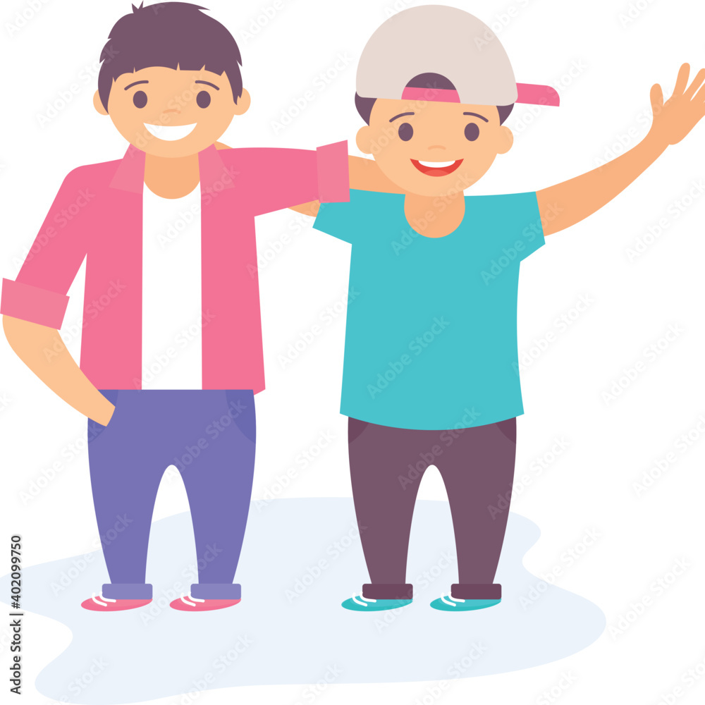 Two Friends Illustration Two Friends Illustration