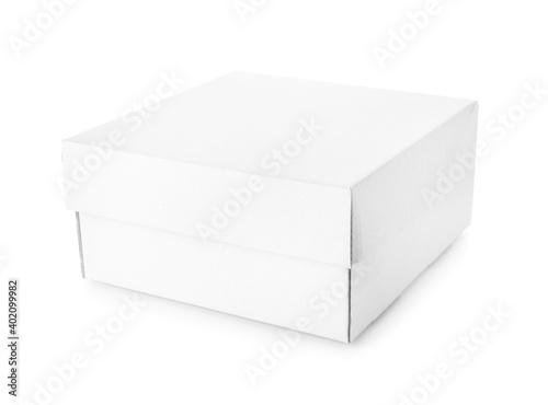 Blank cardboard box on white background © Pixel-Shot