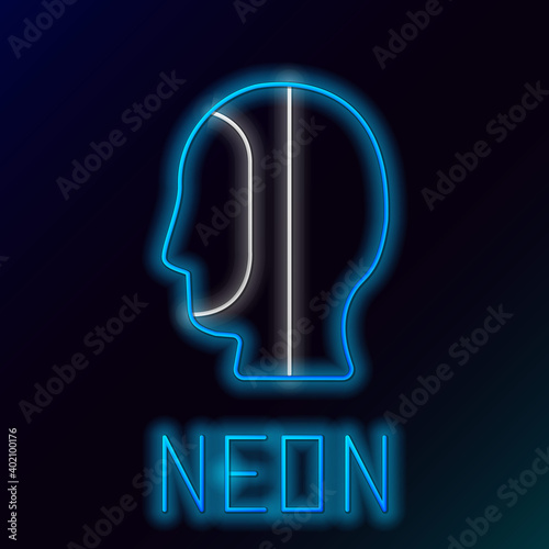 Glowing neon line Diving hood icon isolated on black background. Spearfishing hat winter swim hood. Diving underwater equipment. Colorful outline concept. Vector.