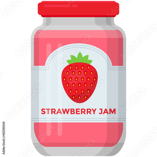 Strawberry Jam Glass Jar