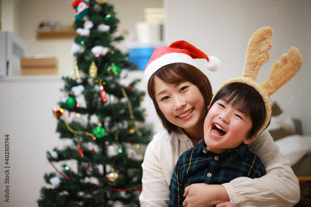 笑顔の親子 笑顔の親子