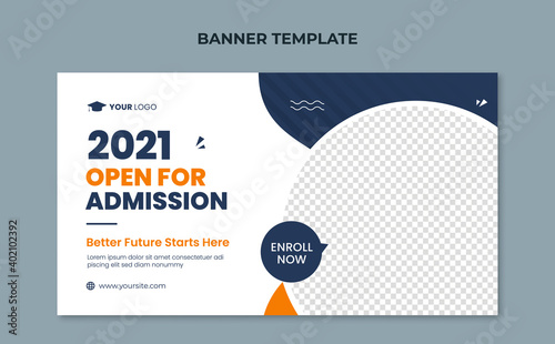 School admission banner template for junior and senior high school