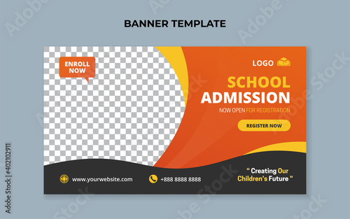 School admission web banner template