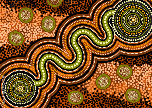 Aboriginal dot art vector image