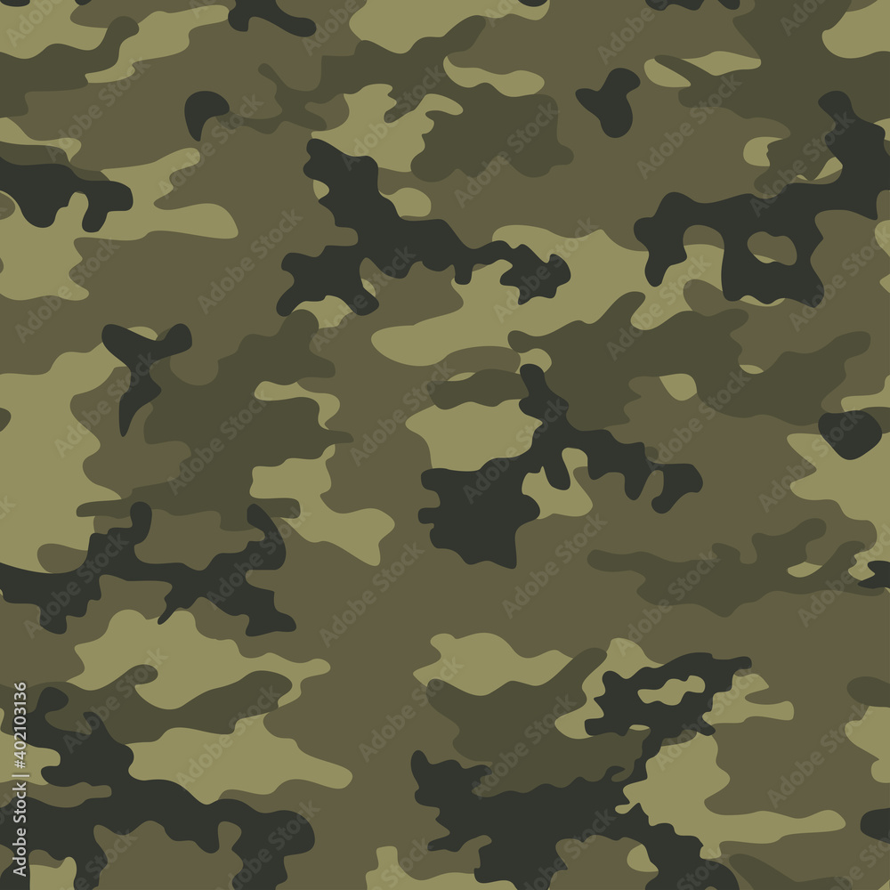 Fototapeta premium Khaki camouflage vector stylish template for printing.