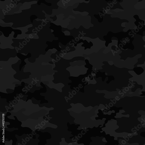  Black camouflage pattern seamless print. Stylish street seamless pattern.