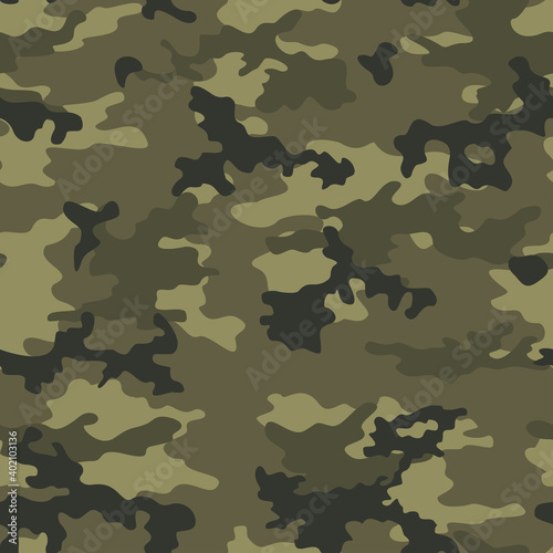 Khaki camouflage vector stylish template for printing.