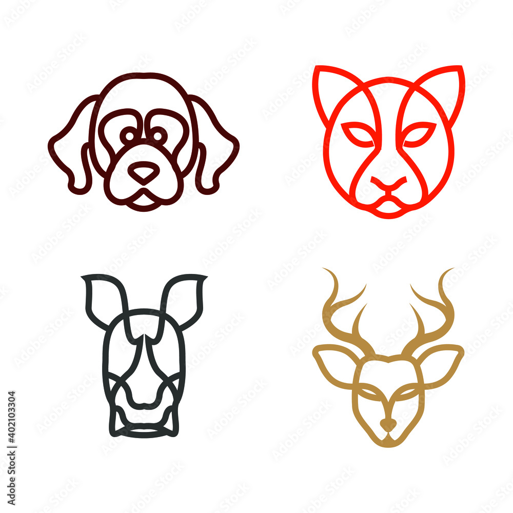Fototapeta premium Animal line designs