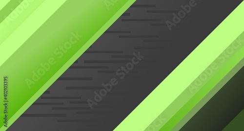 Abstract geometric green with black background. Diagonal lines and stripes. Modern laconic design. Minimalist style. Vector