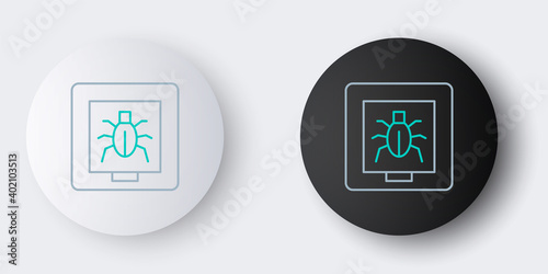 Line Insects in a frame icon isolated on grey background. Herbarium. Colorful outline concept. Vector.