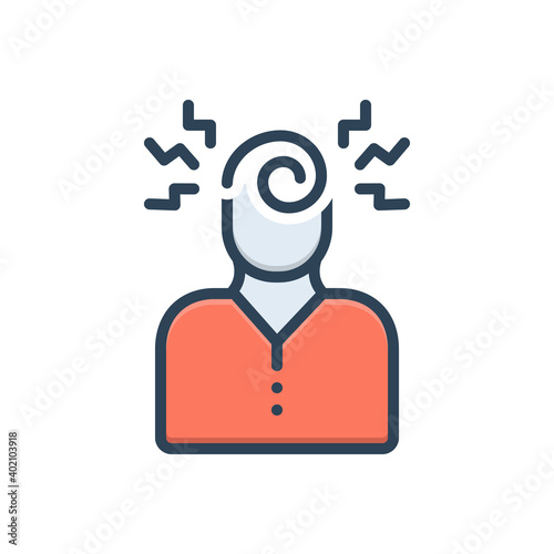 Color illustration icon for mental